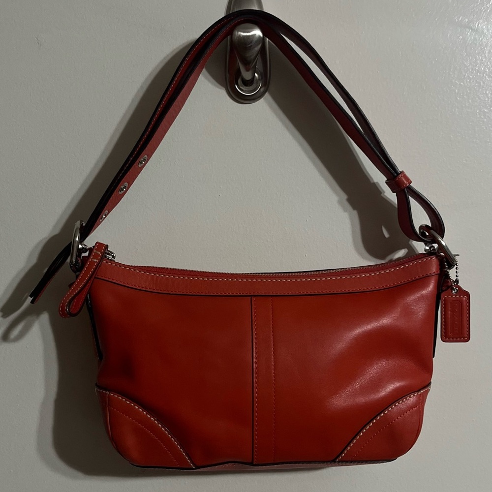 Coach Vermillion Leather Shoulder Bag